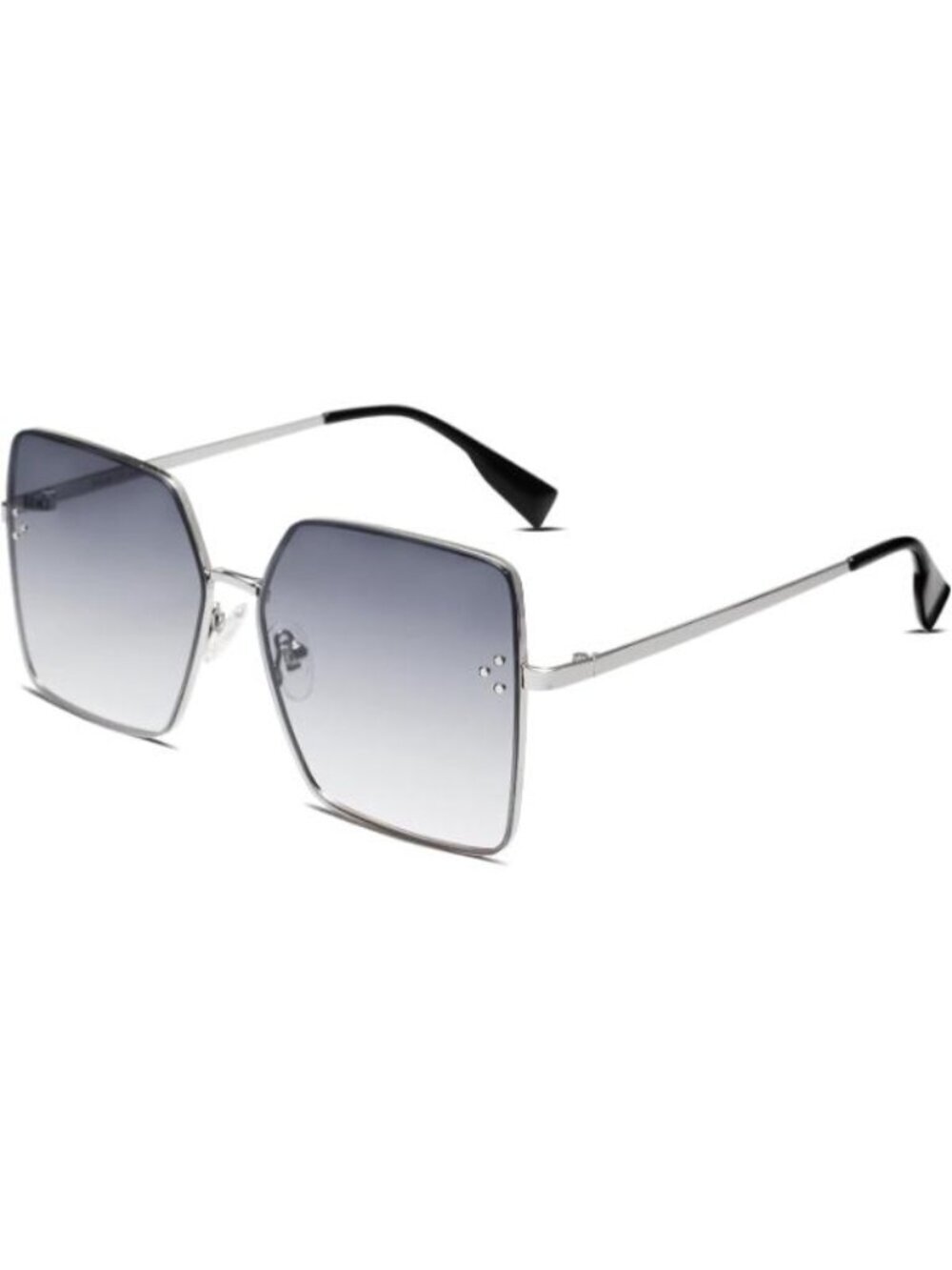 SOJOS Women's Oversized Designer Style UV Protection Sunnies Shades Silver